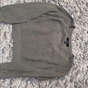 Forever 21 Knitted Crop Sweater in Olive Green